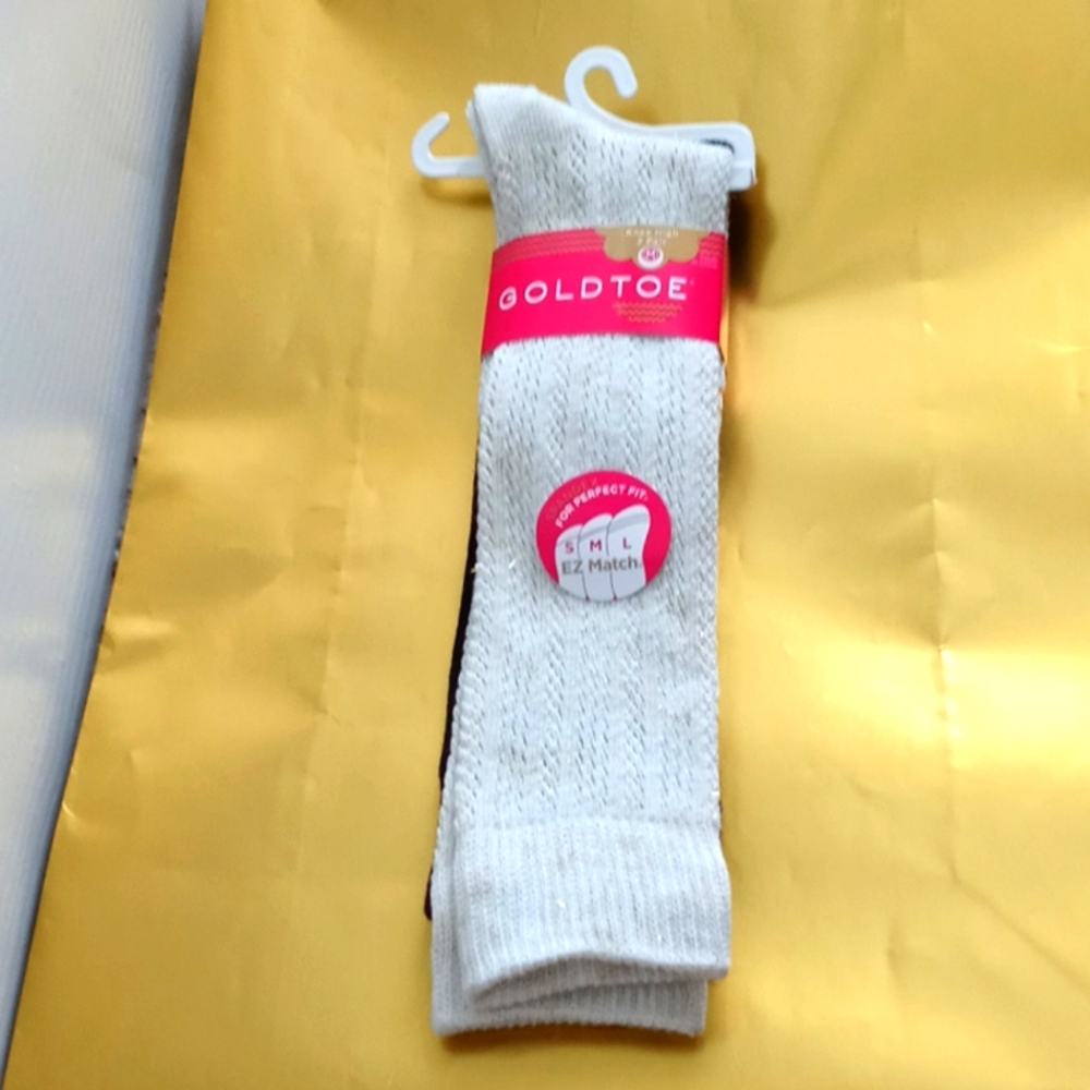 2 - pair Knee High GOLD TOE Socks sz M